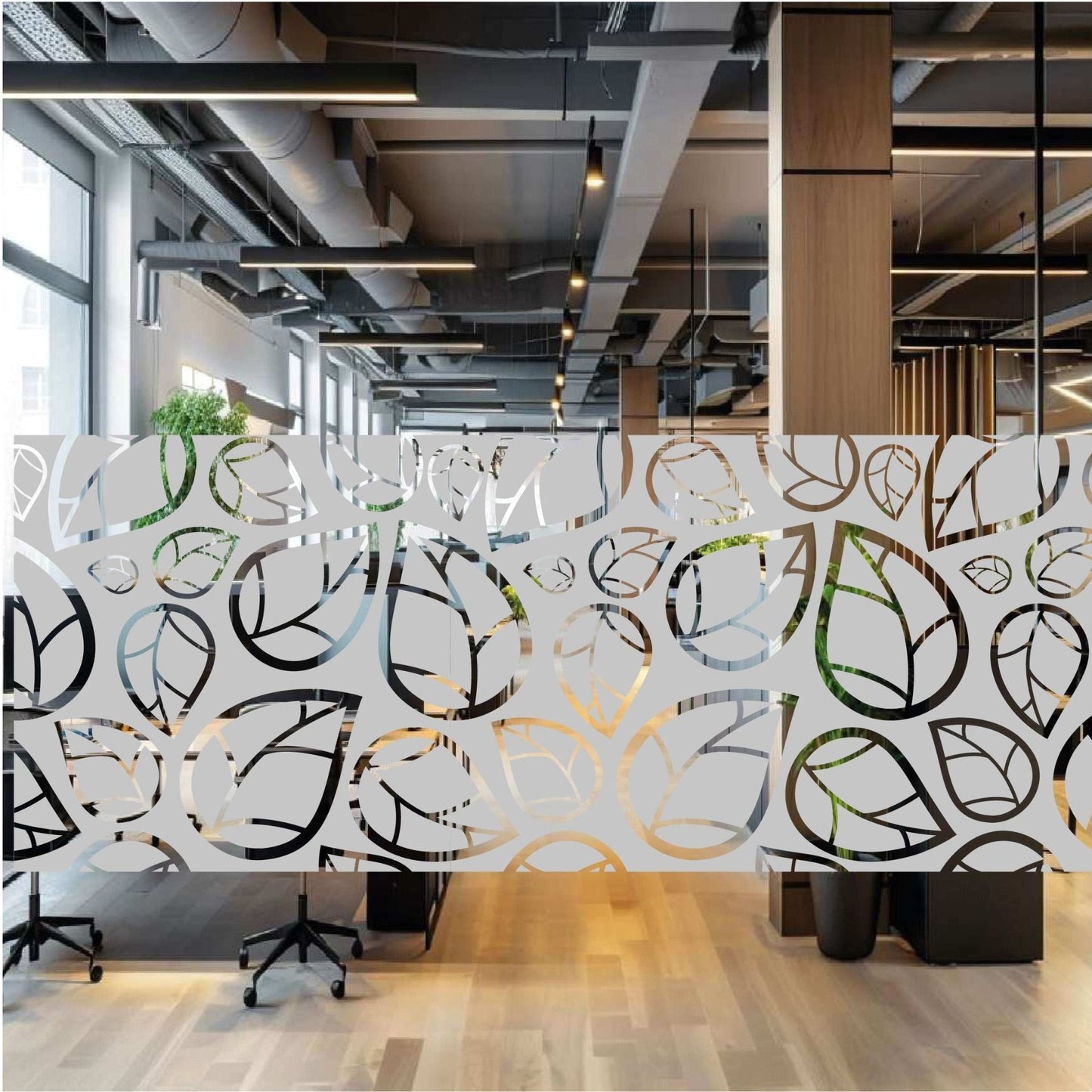 Glazing Manifestation 1000-12 ( bespoke leaf design ) 1200mm length - Clearview Graphics
