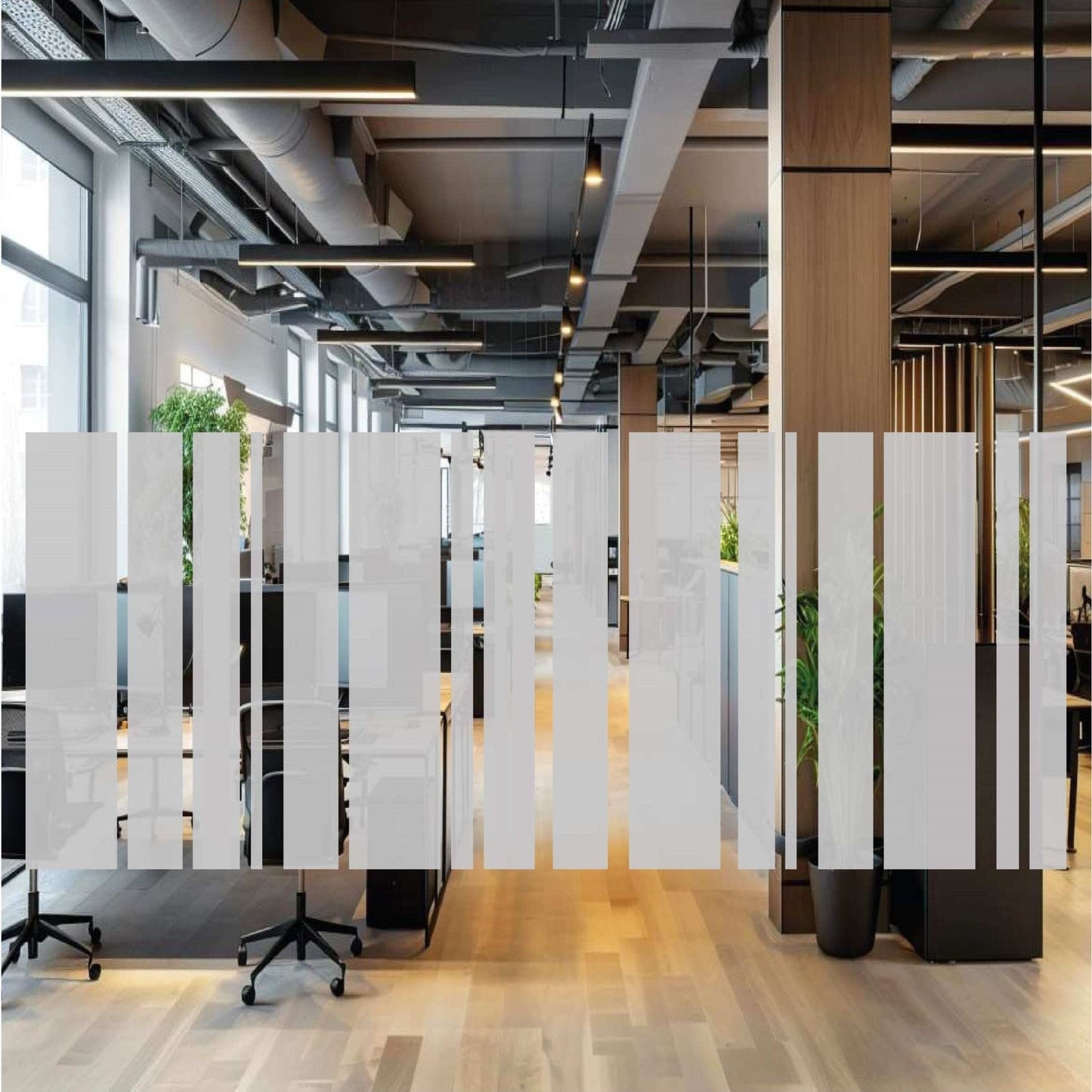 Glazing Manifestation 1000-5 ( frost bar code design ) 1200mm length - Clearview Graphics
