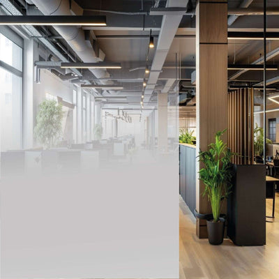 Graduated frost vinyl for privacy in the workplace