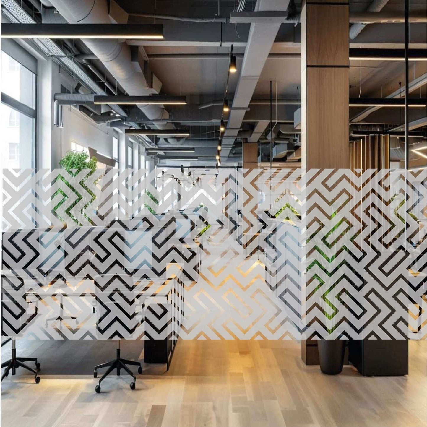 Glazing Manifestation 1000-11 ( Bespoke maze design ) 1200mm length - Clearview Graphics