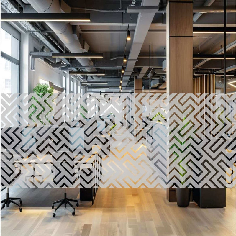 Glazing Manifestation 1000-11 ( Bespoke maze design ) 1200mm length - Clearview Graphics