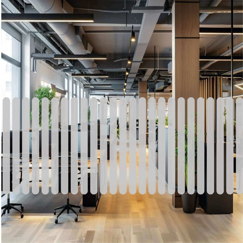 Glazing Manifestation 1000-10 ( 75mm rounded stripe , 25mm gap ) 1200mm length - Clearview Graphics