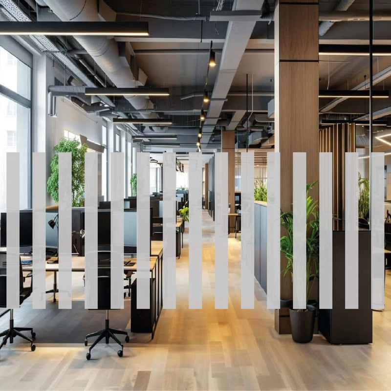 Glazing Manifestation 1000-2 ( 60mm frost stripe , 60mm gap ) 1200mm length - Clearview Graphics