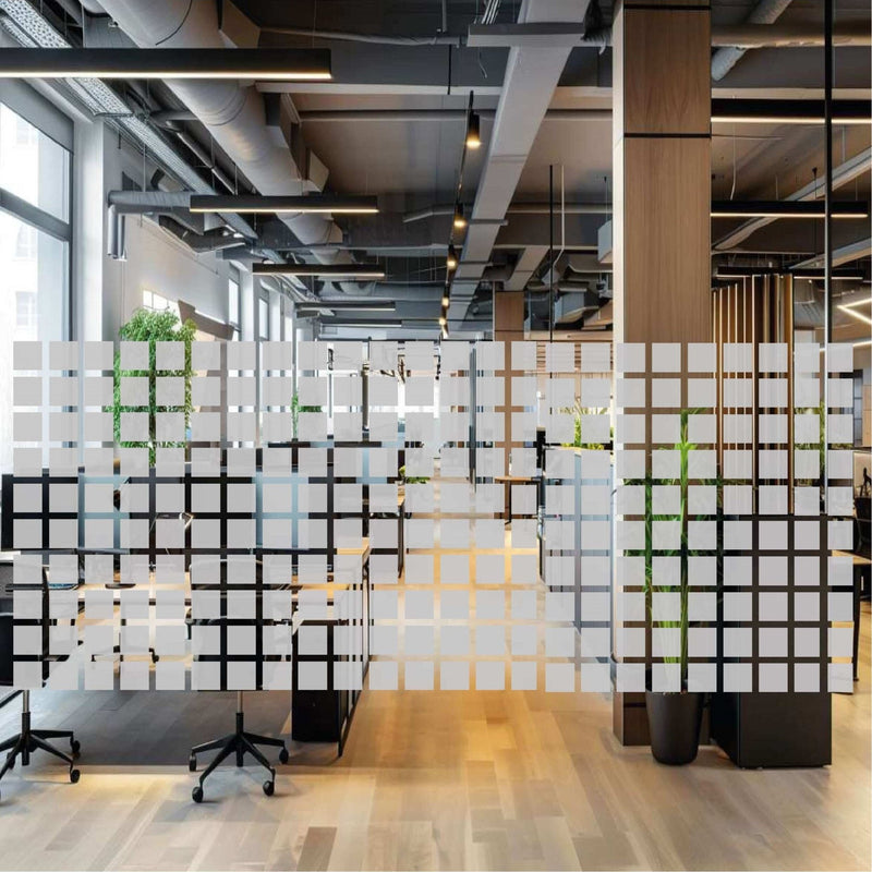 Glazing Manifestation 1000-7 ( 82mm frost squares 20mm gaps ) 1200mm length - Clearview Graphics