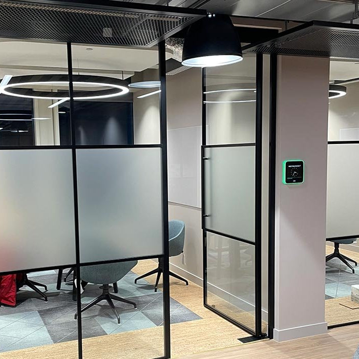 frost vinyl glazing manifestation on office glass screens
