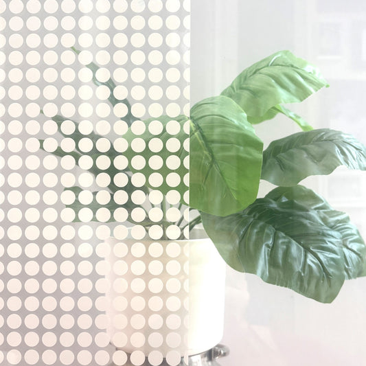 SM109 - Fritted Window Film - 10mm white dots on clear film - Clearview Graphics