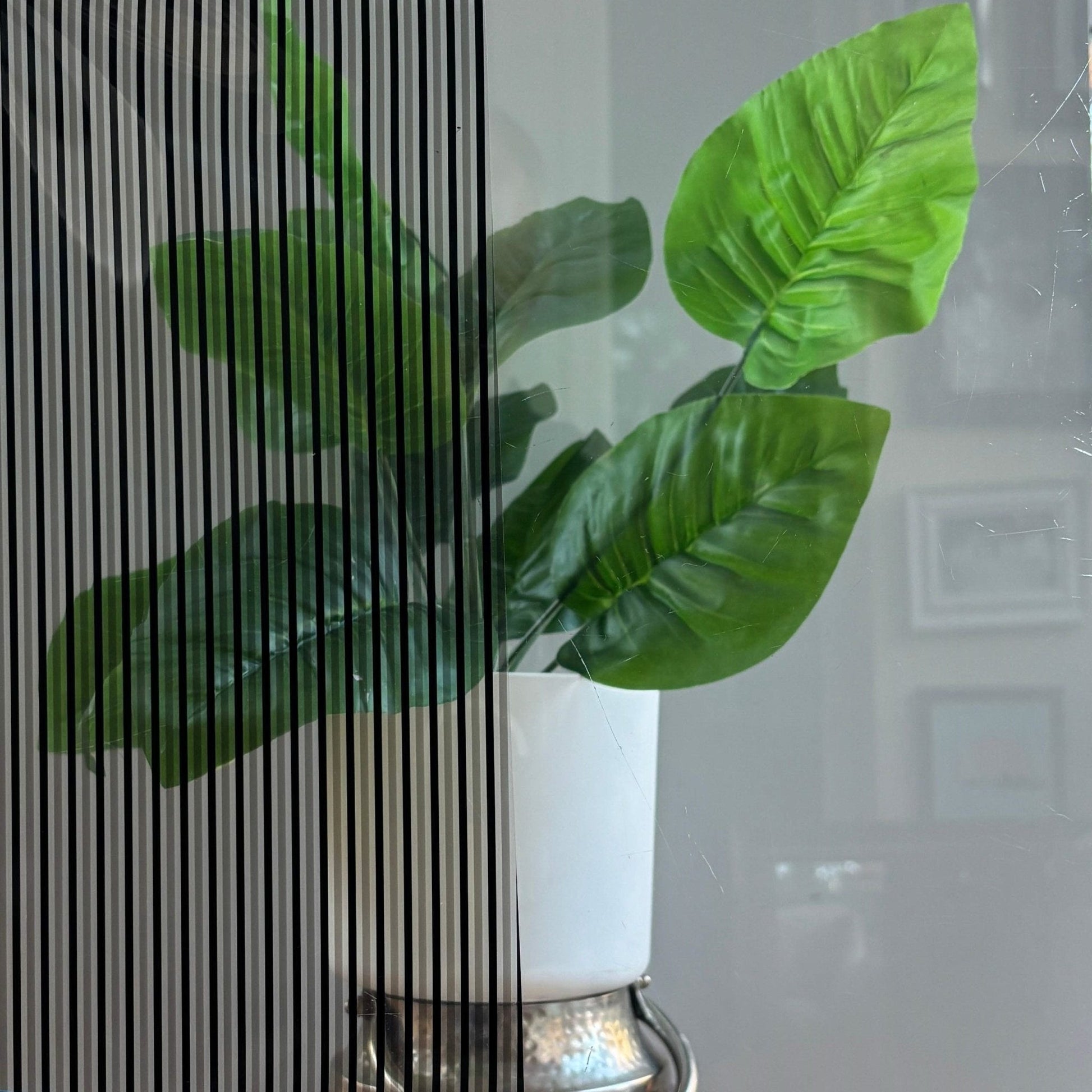 SM211K - Striped - 1.5mm wide black and frost stripes on a clear window film - Clearview Graphics